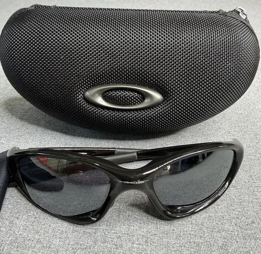 Oakley XX Twenty Sunglasses Jet Black Frame Black Lens with Case Vintage Rare